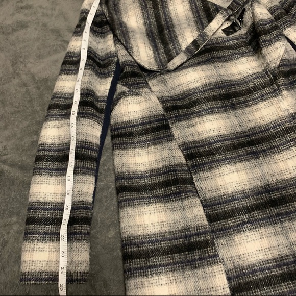 Sam Edelman | Black & Gray Long Line Collared Coat | XS - Picture 7 of 11